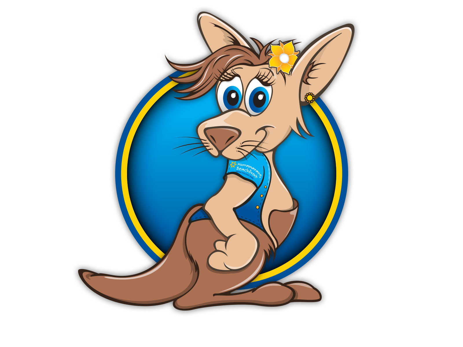Colourful cartoon style kangaroo character illustration for mascot