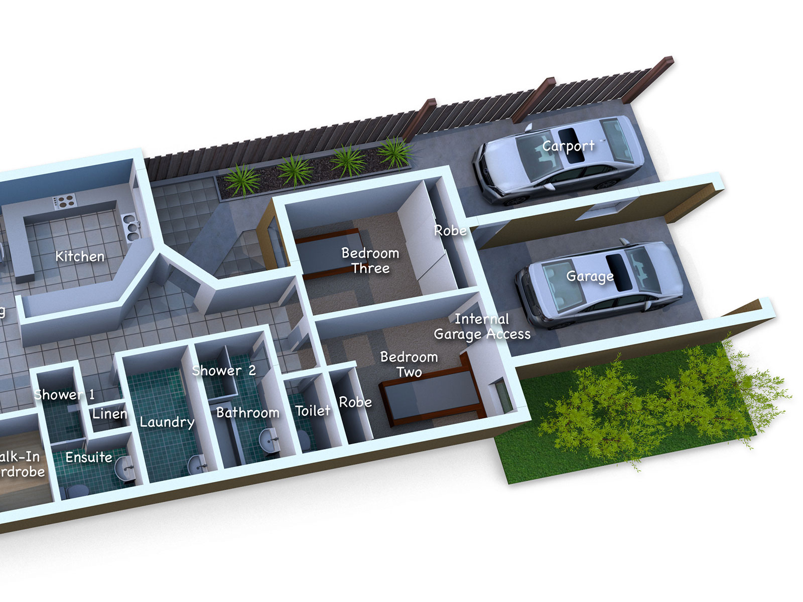Detailed colourful 3D realistic floor plans for the real estate market